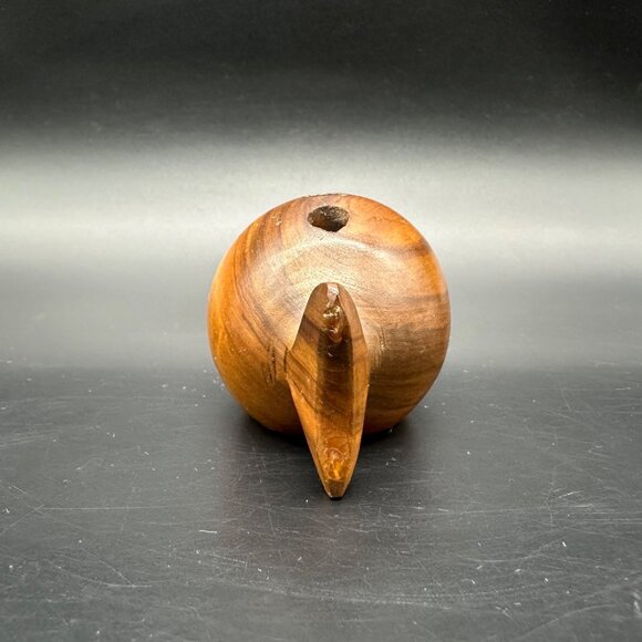 Vintage Mid Century Modern Wooden Puffer Fish Pencil Holder Paperweight Kitschy - Picture 5 of 11